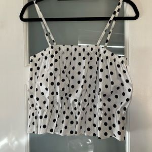 White/Black Polka Crop Top